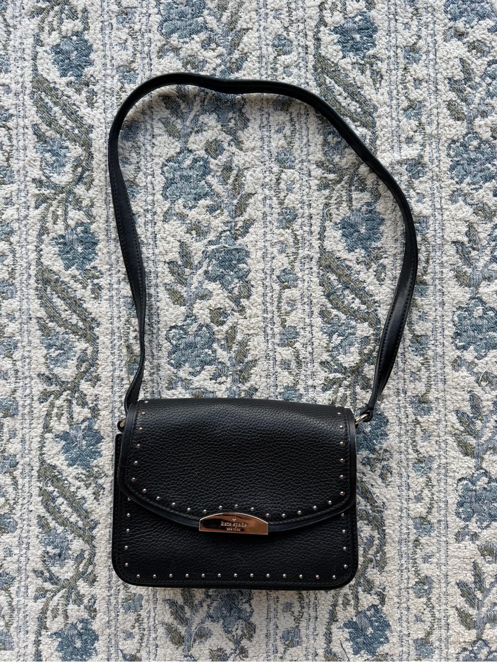 Kate Spade Black Leather Studded Flap  (SHOULDER BAG ) please see all photos!!